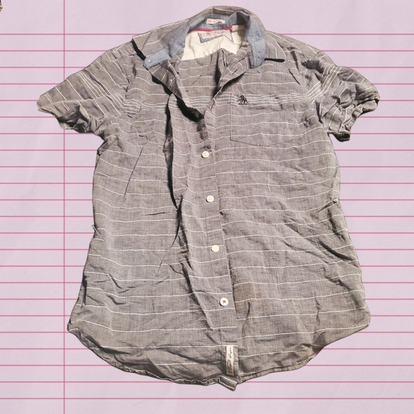 PENGUIN Button Down Shortsleeve Collared Shirt - Picture 2 of 7